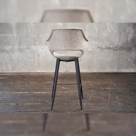 KAWOLA Barhocker ZAJA Barstuhl Sitzhöhe 76 cm Microfaser cremeweiß