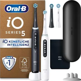 Oral-B iO Series 5 Plus Edition schwarz/weiß + 2. Handstück + Reiseetui