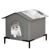 Wetterfestes Feral Katzenhaus | Wasserdichtes geschlossenes Katzenzelthaus | Winterkatzenhaus | erhöhtes Katzenhaus für draußen | isoliert für mehrere Katzen | Scheunenveranda | Ersetzen