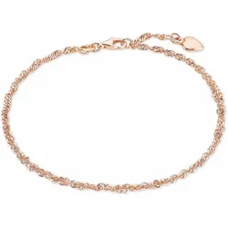 Fußkette mit Anhänger AMOR "Schmuck Geschenk Silber 925 Körperschmuck", rosa (silber, 925, roségoldfarben), Fußkettchen, Silber 925 (Sterlingsilber)