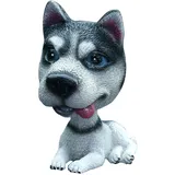 BRIGHTFUFU Niedlicher Wackeldackel Hund Als Auto Deko Sitzender Husky Mit Kopfbewegung Charmante Autoornamente Für Armaturenbrett üße Hundedekoration Für Fahrzeugliebhaber