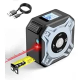 Laser Entfernungsmesser 40M Laser Maßband 2 in 1 mit LCD-Display USB wiederaufladbare Digitale Maßband mit Laser, IP54 wasserdicht Lasermessgerät mehrere Mess-Modi für Haus DIY, FT/M/in