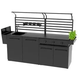 cozze Rückwand Eckmodul 90 x 75 cm Aluminium Schwarz