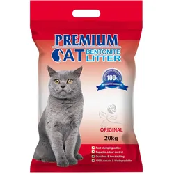 Premium-Katzenklumpstreu aus Bentonit - Natürlich für Katzen 20kg