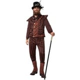 dressforfun Kostüm Herrenkostüm Steampunk Gentleman, Steampunk-Outfit mit dominierenden Längsstreifen braun|schwarz XXL | XXL