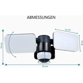 ELRO Außenwandleuchte Kunststoff 33 cm inkl. Bewegungsmelder Schwarz