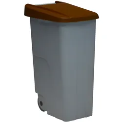 DENOX Abfallbehälter Recycle geschlossen 85 Liter. Farbe Braun.
