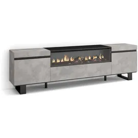 SKRAUT HOME Tv-schrank, Grau, Hellgrau, Holzwerkstoff, Rechteckig, 200x57x35 cm, Wohnzimmer, Wohnwände, Lowboards, Lowboards stehend