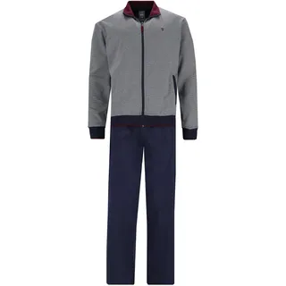 hajo Herren Hausanzug, 2-tlg. Set - Klima-Komfort, Jacke und Hose, Cotton-Mix Blau 3XL