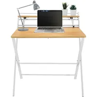 HJH Office 821015 Schreibtisch klappbar Easy CLAP 80x50 Klappschreibtisch mit Metallgestell, platzsparend, Eiche