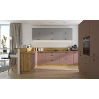 L-Form Küchenzeile BONN 170x310cm eiche artisan - dust grey rosé kupfer 80387968