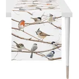 APELT Tischläufer Winterwelt, Baumwolle Vögel Größe 46x135 cm