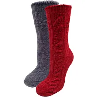 Capelli New York Kuschelsocken 2er-Pack Blau/Dunkelrot 35-38