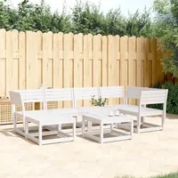 VidaXL 6-tlg. Garten-Sofagarnitur Weiß Massivholz Kiefer