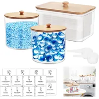 3 Stück Waschmittel Aufbewahrung, Hohe Kapazität Waschpulver Aufbewahrungsbox, Set für Waschmittel Aufbewahrung, Kunststoff Waschmittelbox für Waschmittel Pods, Badebomben, Trockner Blatt