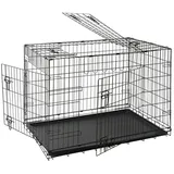 Vendomnia Hundetransportkäfig Hundetransportbox, Tiertransportbox Hundebox Transportkäfig - Gr.S (61x42x48,5cm)