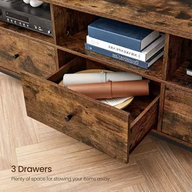 VASAGLE Lowboard TV-Schrank, 3 Schubladen, Breite 147cm, Stahlgestell