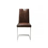 Habufa Leon Schwingstuhl Edelstahlgestell Vierkantrohr Leder lava