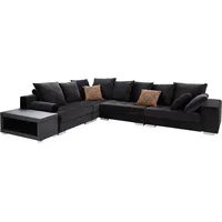 INOSIGN Ecksofa »Vale L-Form«, incl. Couchtisch, Steppung im Sitzbereich, Federkern schwarz