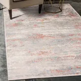 Mazovia Abstraktes Vintage Designer Teppich - Kurzflor - Weich Teppich für Wohnzimmer, Esszimmer - ÖKO-TEX Wohnzimmerteppich - Teppiche Grau Lachsfarben 160 x 220 cm