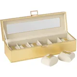 J-Line UHRENBOX 6 FÄCHER KUNSTLEDER GOLD