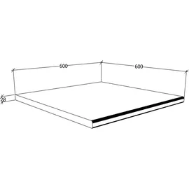 VCM Arbeitsplatte Esilo 60 x 2,8 x 60 cm anthrazit