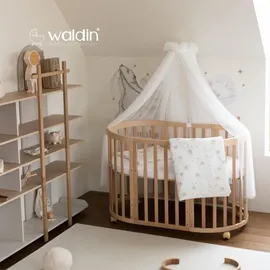 Waldin Babybett OWAL Kinderbett 7in1 mit Matratze, mitwachsendes Kinder-Bett