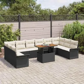 vidaXL Gartenlounge Set 11-tlg. Schwarz