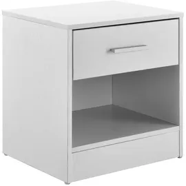 [en.casa] Nachttisch, Weiß Holzwerkstoff, 37x38x30 cm, Schlafzimmer, Nachttische