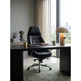 KADIMA DESIGN Chefsessel Echtleder Schwarz