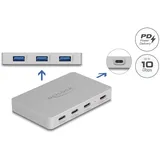DeLock 7 Port USB Hub mit 4 x Type-C Buchse und 3 Typ-A PD 82 W