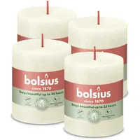Bolsius Rustik Stumpenkerzen 80 x 68 mm 4 St. weiß