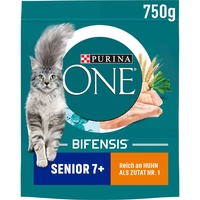 Nestle PURINA ONE BIFENSIS Senior 7+ Katzenfutter trocken, reich an Huhn, 6er Pack (6 x 750g)
