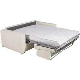 vente-unique Schlafsofa mit Matratze 3-Sitzer - 100% Büffelleder - Weiß - Matratze 20 cm - DELECTEA II