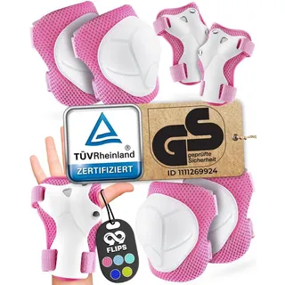 99flips Knieschoner Kinder Inliner Schoner Kinder - Protektoren - Flash - Größe S/M Pink - Knieschützer, Ellenbogenschützer & Handschützer - Schoner Set Schützer Inliner