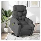 vidaXL Elektrischer Massagesessel mit Aufstehhilfe Dunkelgrau Stoff