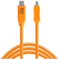 Tether Tools TetherPro USB-Datenkabel für USB-C an USB 2.0 Mini-B8 - gerader Stecker 4,6m orange