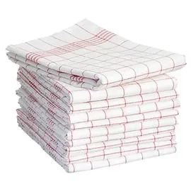 Dyckhoff Geschirrtücher Karo rot 50,0 x 70,0 cm, 10 St.