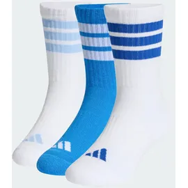 adidas 3-Streifen Dämpfende Crew Socken 3 Paar Ray Blue/White 32