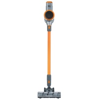 Fakir INOVATOR X 7269 kabelloser Akkusauger, Stabstaubsauger mit Auto. Sauganpassung, LED-Vorderlicht, 500 ml Volumen, 350 Watt, Orange