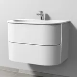 Sanipa 4balance Keramik-Waschtisch + Waschtischunterbau 80 cm mit 2 Auszügen, Badmöbel,