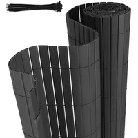 Clanmacy Balkonsichtschutz PVC Sichtschutzmatte Bambus Garten Sichtschutzzaun Windschutz Balkon grau 90 cm x 900 cm