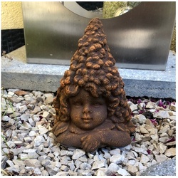 Radami Dekofigur Steinfigur Elfe Gartenfigur Gartendeko Rost- Optik