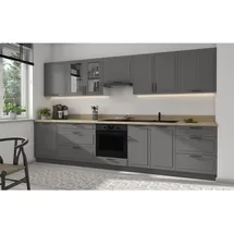 Feldmann-Küchen Küchenzeile LIVORNO 340 cm weiß-lava