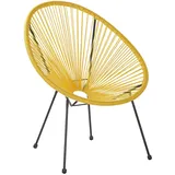Beliani Cocktailsessel Gelb, Schwarz, 90x70x87