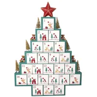 Greengate Weihnachtskalender XMAS TREE Holz 24 Fächer 62x44 cm