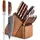 luxuskollektion Damaskus Küchenmesser Set 15-tlg. Braun