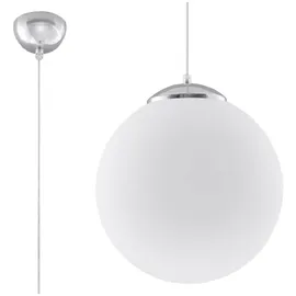Sollux Ugo 1-flg. 40 cm rund weiß Glas