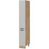 Vicco Apothekerschrank, Weiß, Honigeiche, Holzwerkstoff, 5 Fächer, 2 Schubladen, Rechteckig, 30x206.8x57.2 cm, Küchen, Küchenmöbel, Küchenschränke, Apothekerschränke