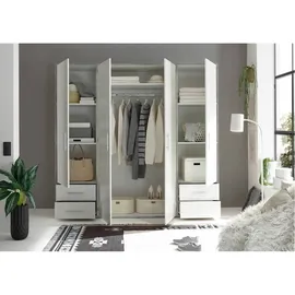 SchlafKONTOR Valencia 206 x 195 x 60 cm beton hell/weiß/betonoptik
